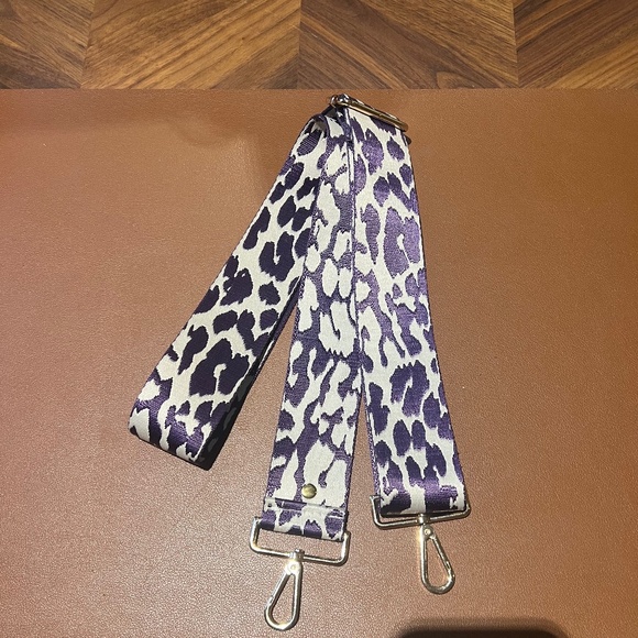 Pom Pom London Handbags - Pom Pom London Fabric Strap Plum Leopard
